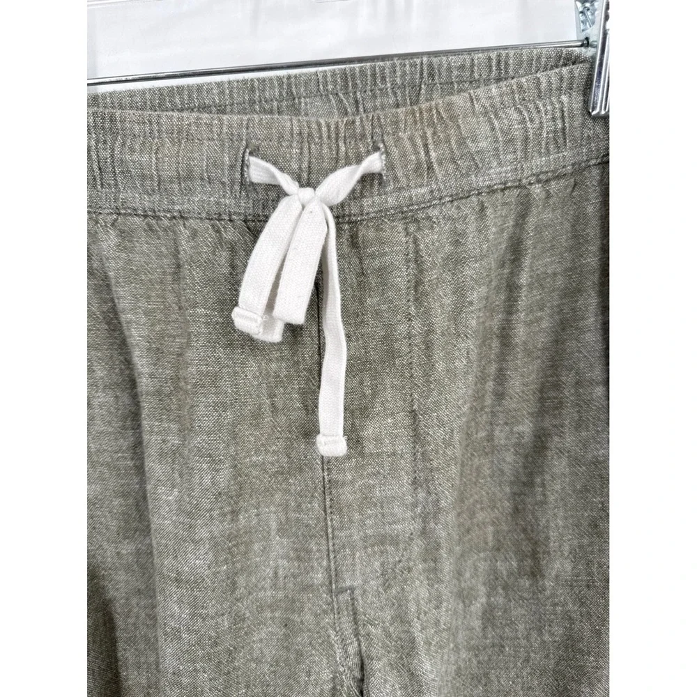 J. Crew Linen Pants Mens Size L Drawstring Elastic Waist Casual Relaxed Comfy